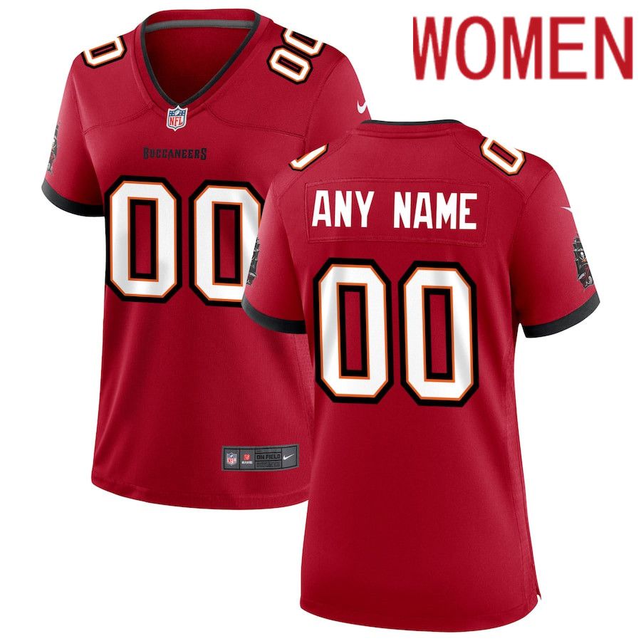 Women Tampa Bay Buccaneers Red Nike Custom Game NFL Jersey->customized nfl jersey->Custom Jersey